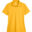 A yellow polo shirt is shown on a white background.