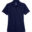 A navy blue polo shirt is shown on a white background.