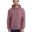 A man wearing a purple hoodie with his hands in the pocket.